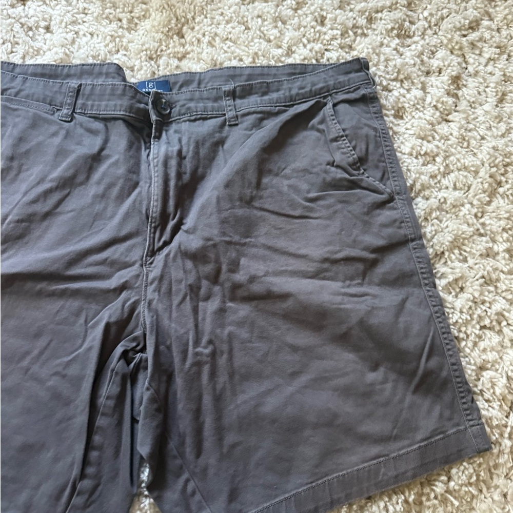 George Men's Charcoal Flat Front Shorts - Picture 2 of 5